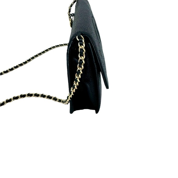 Auth Vintage Chanel Wallet on Chain WOC Black Gold - Picture 6 of 12